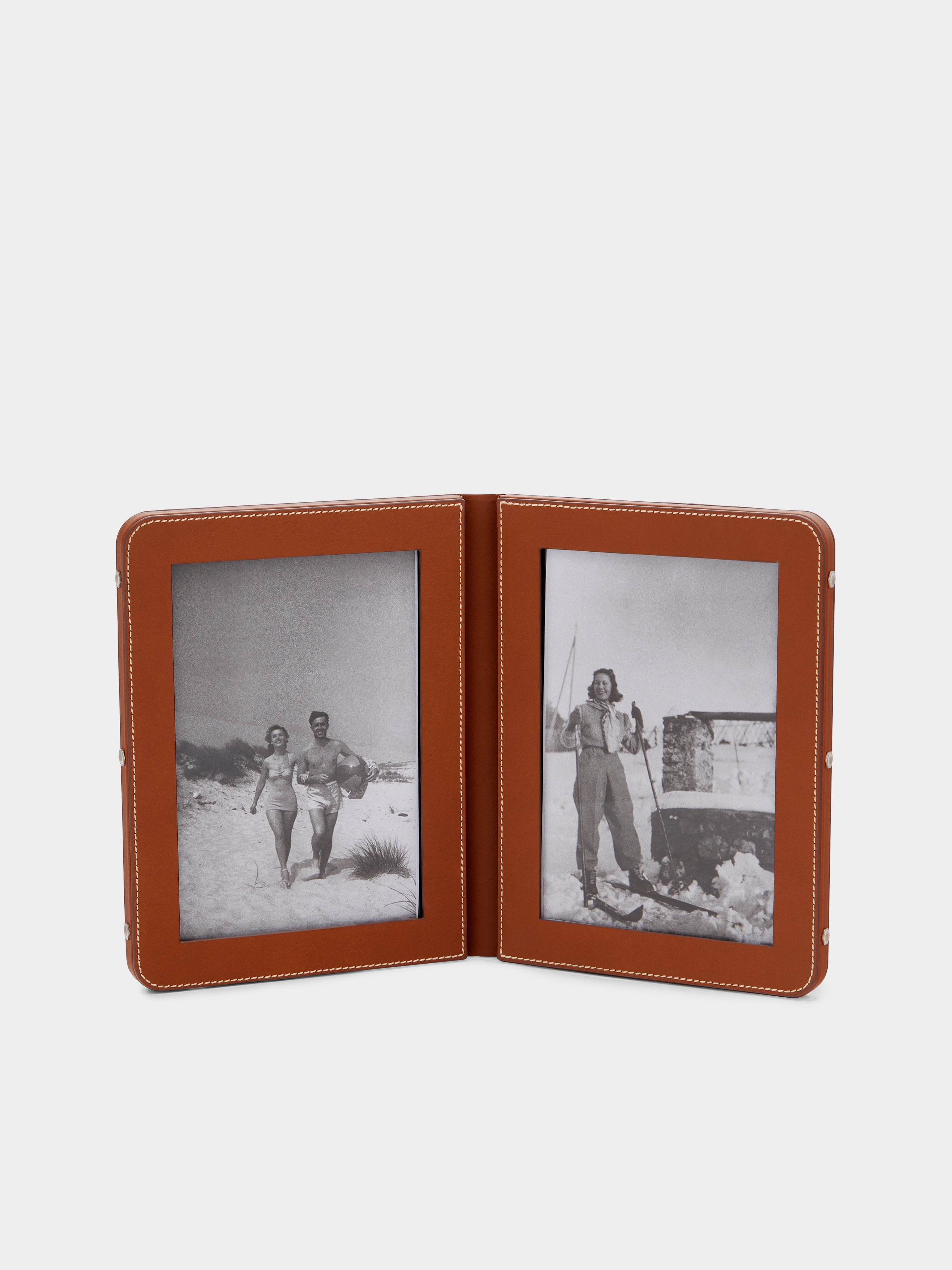 Connolly Leather Double Photo Frame