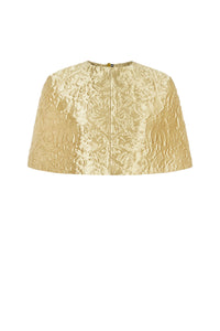Virginie Cape in Gold Metallic Jacquard