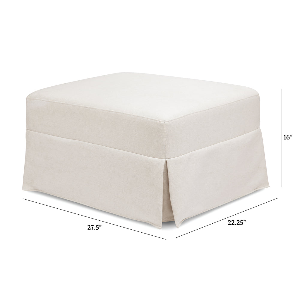 Crawford Gliding Ottoman in Performance Cream Eco-Weave