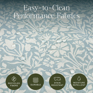 Morris & Co. x Namesake Tuffet Storage Ottoman Bellflowers in Powdered Blue