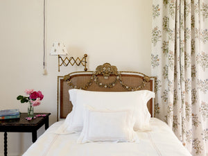 Elizaveta Duvet Cover in Coral Hemstitch