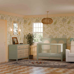 Eloise 7-Drawer Assembled Dresser in French Sage and Performance Sand Eco-Weave