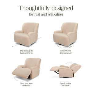 Winslow Extra Wide Recliner and Swivel Glider in Chai Shearling