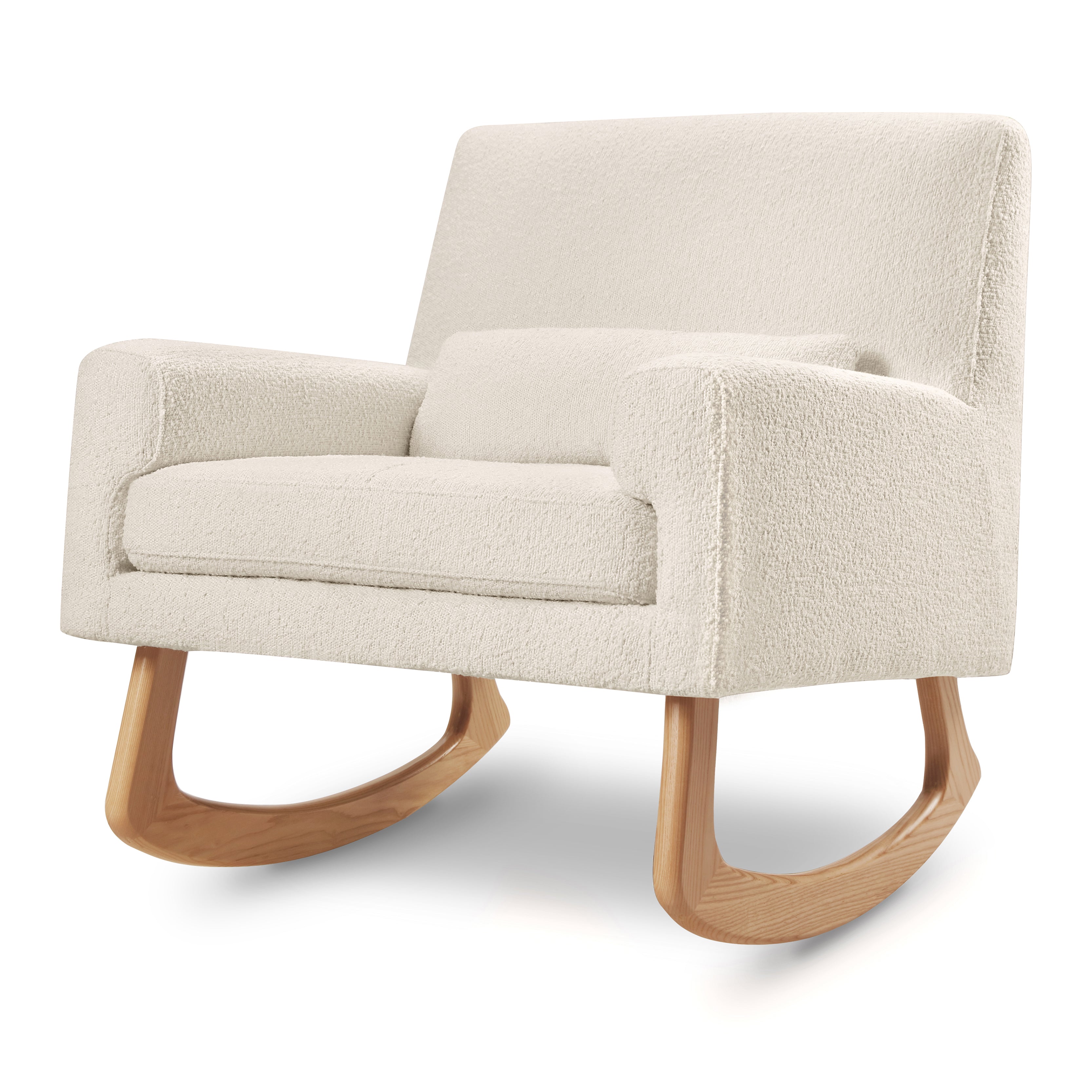 Sleepytime Rocker in Ivory Boucle with Light Legs