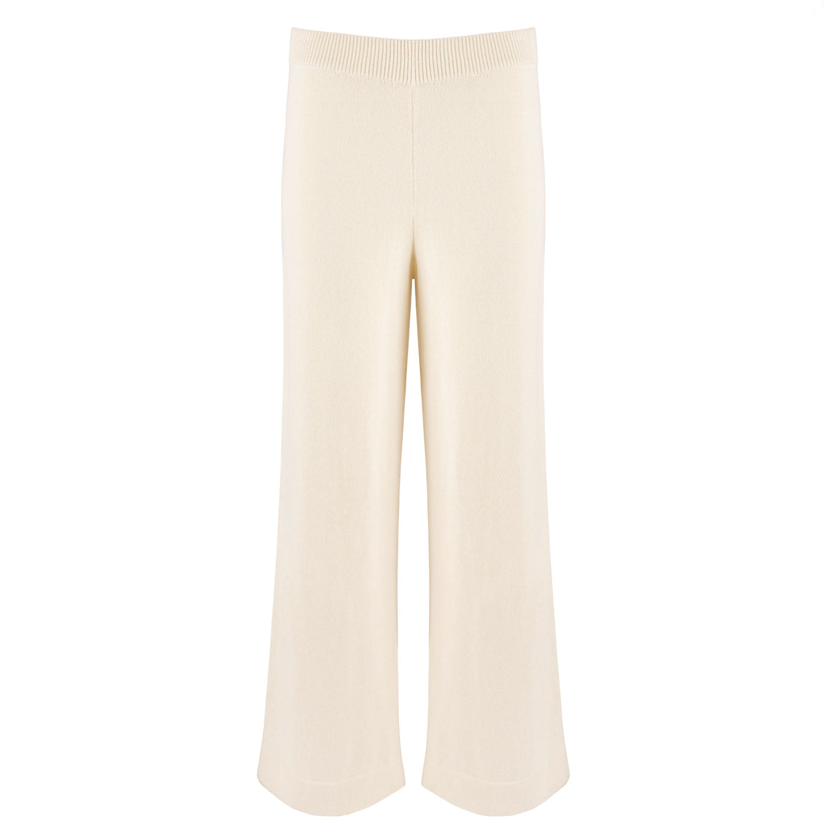 Women’s Cream Wide Leg Knit Pant