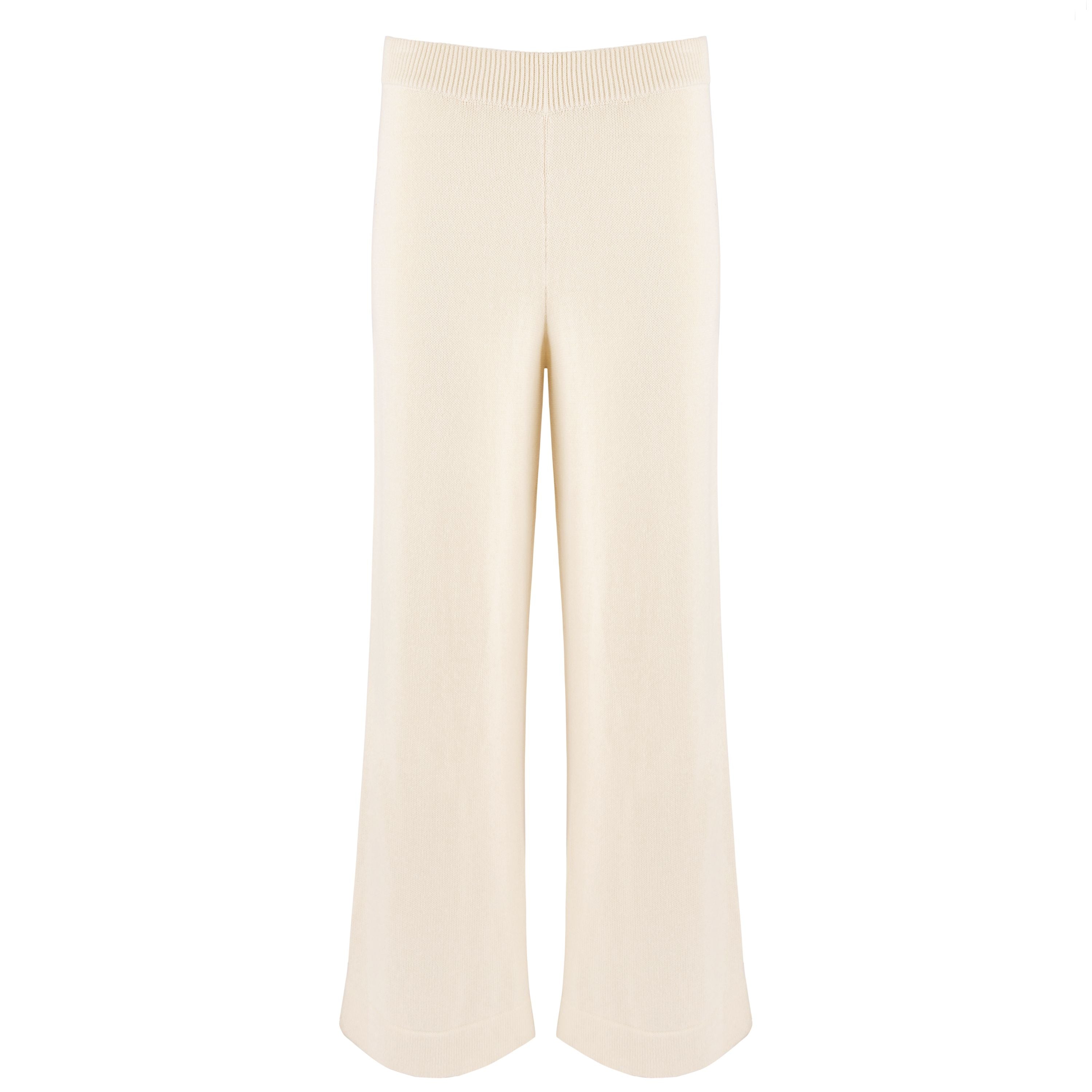 Women’s Cream Wide Leg Knit Pant