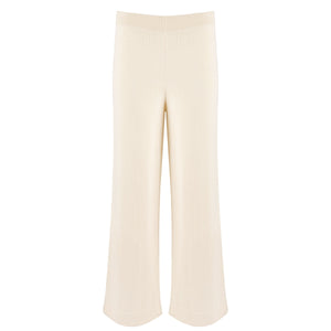 Women’s Cream Wide Leg Knit Pant