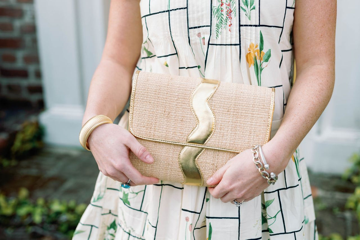 Allie Clutch in Rattan