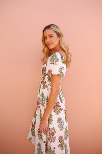 Positano Dress in Spring Block Print