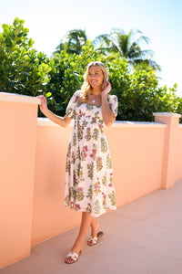 Positano Dress in Spring Block Print