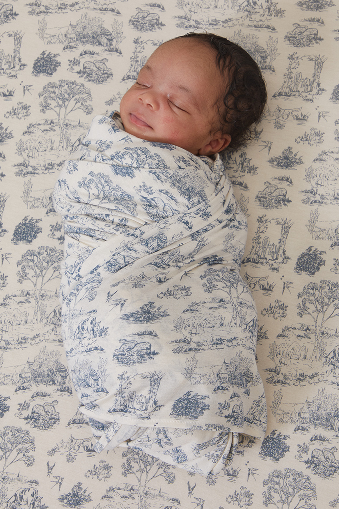 Bleu Toile Swaddle