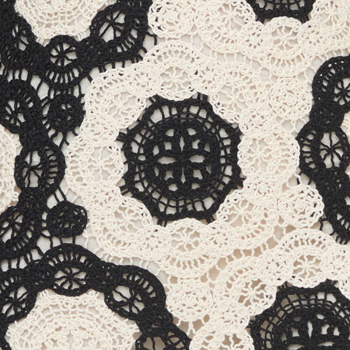 The Lisandra Dress in Black/Ivory Crochet Lace