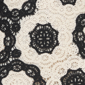 The Lisandra Dress in Black/Ivory Crochet Lace