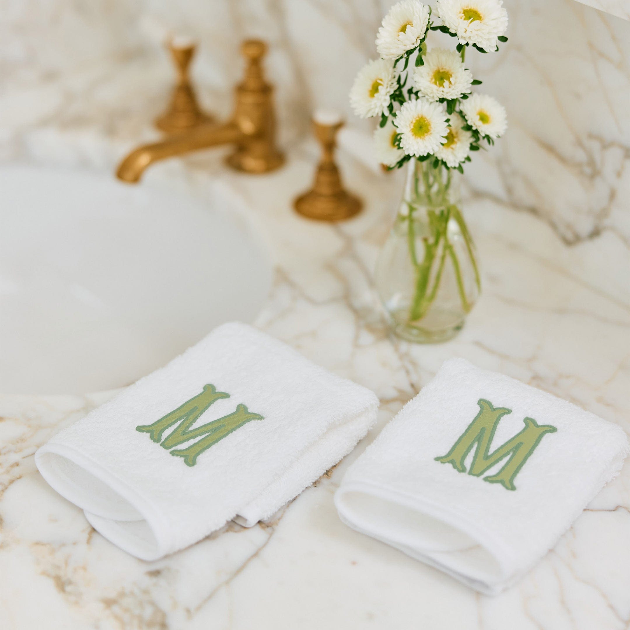 Applique Signature Washcloths (pair)