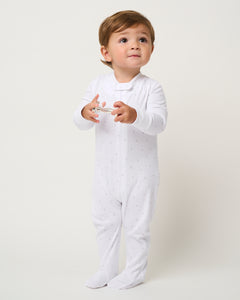 Baby’s Pima Snug Fit Romper in Gray Stars