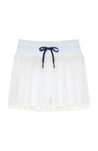 Pleated Skort in White
