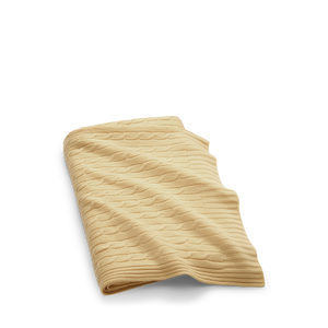 Cable Cashmere Throw in Brushed Chamois