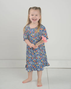 Bamboo Nightgown, Girl's Bamboo Pajamas, Floral Bamboo Pjs, Floral Pjs