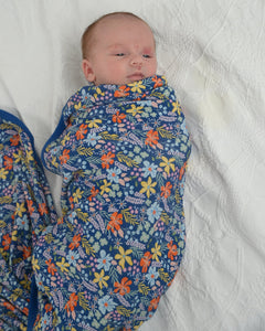 Wildflower Swaddle Blanket, Baby Girl Gift, Baby Shower Gift, Floral