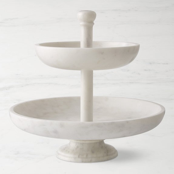 Williams Sonoma Marble Two Tier Fruit Bowl