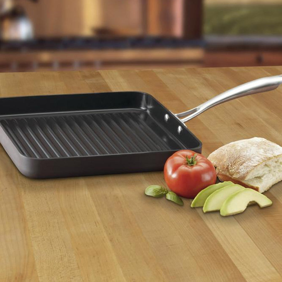 GreenGourmet® Hard Anodized 11" Grill Pan in Black