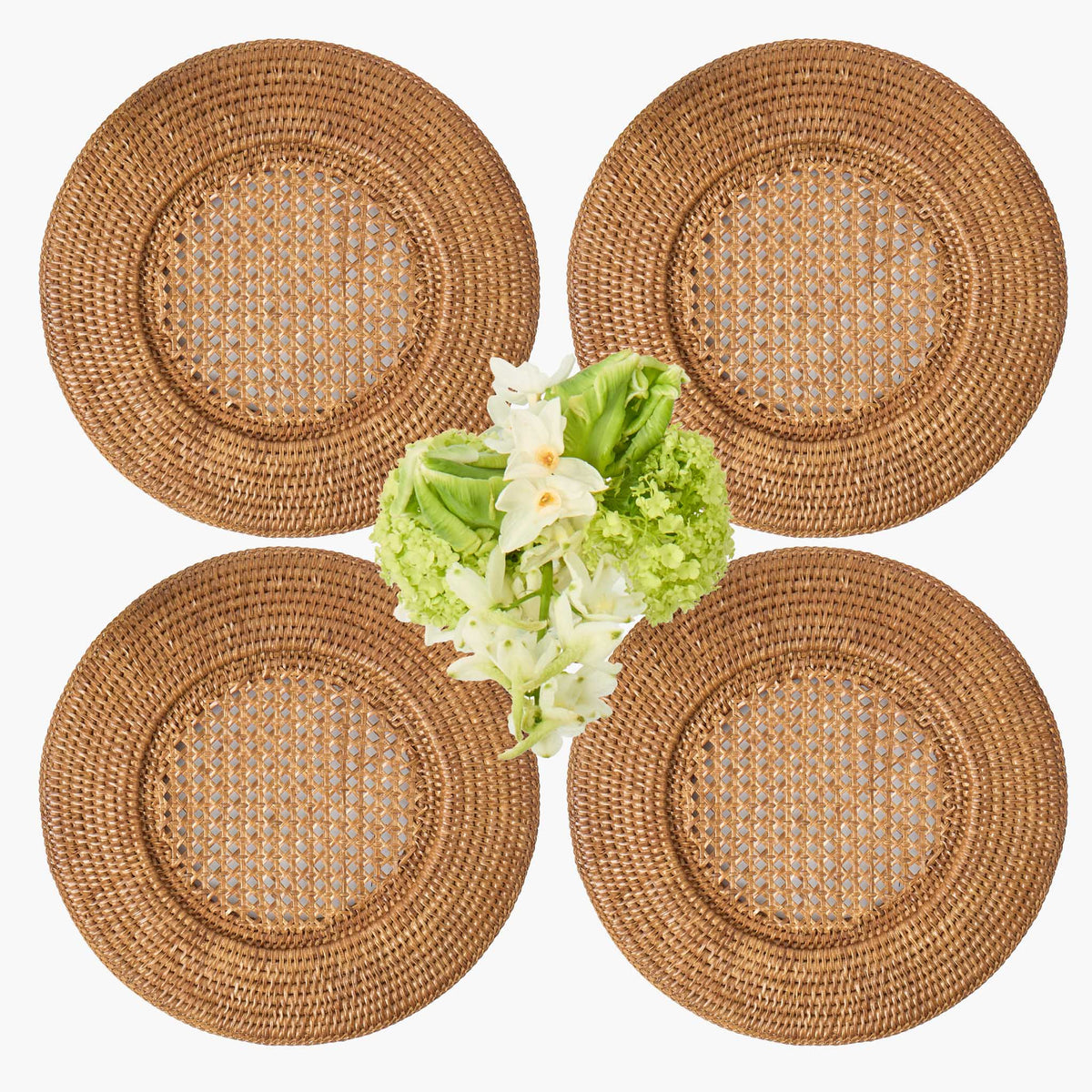Brown Rattan Chargers