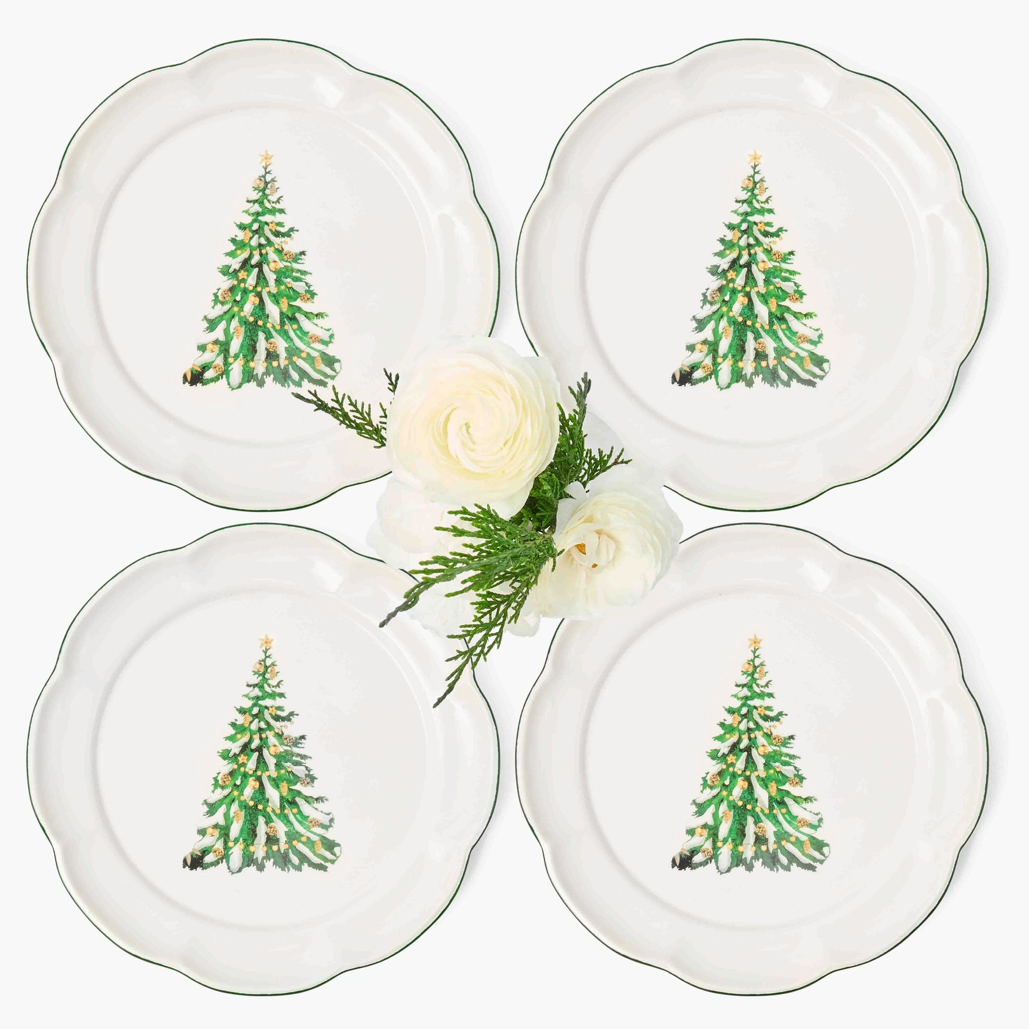 Christmas Tree Dinner Plates (Set of 4)
