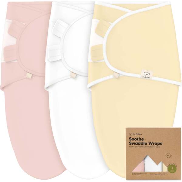 3-Pack Soothe Baby Swaddle Sacks 0-3 Months, Daffodil