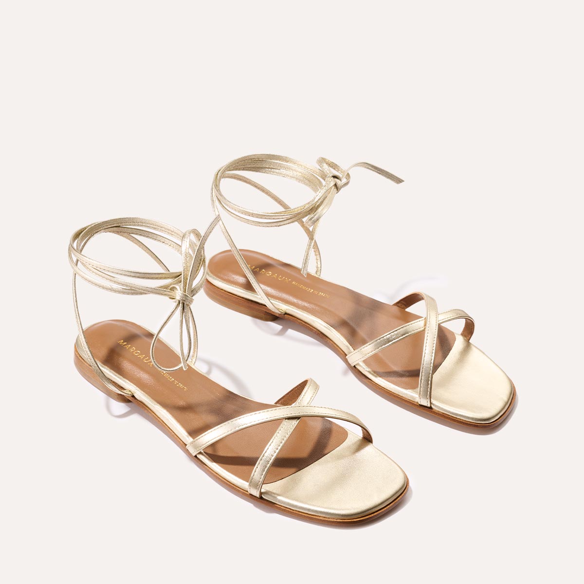 The Wrap Sandal in Champagne