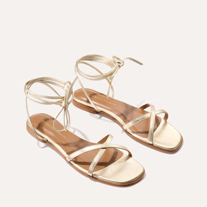 The Wrap Sandal in Champagne