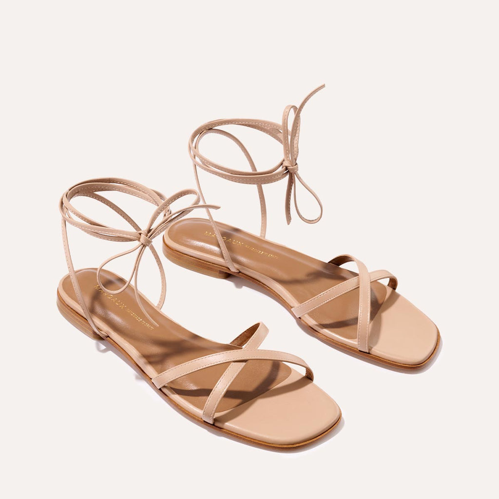 The Wrap Sandal in Rose Nappa