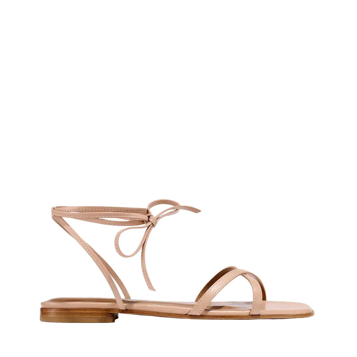 The Wrap Sandal in Rose Nappa