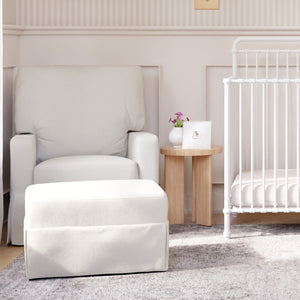 Crawford Pillowback Comfort Swivel Glider in Performance Cream Eco-Weave