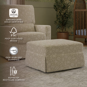 Morris & Co. x Namesake Crawford Gliding Ottoman Mallow in Ash