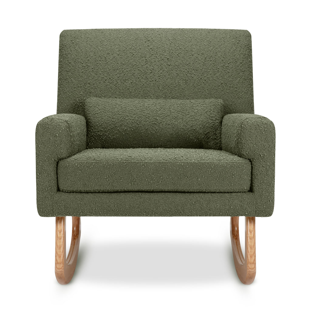 Sleepytime Rocker in Olive Boucle with Light Legs