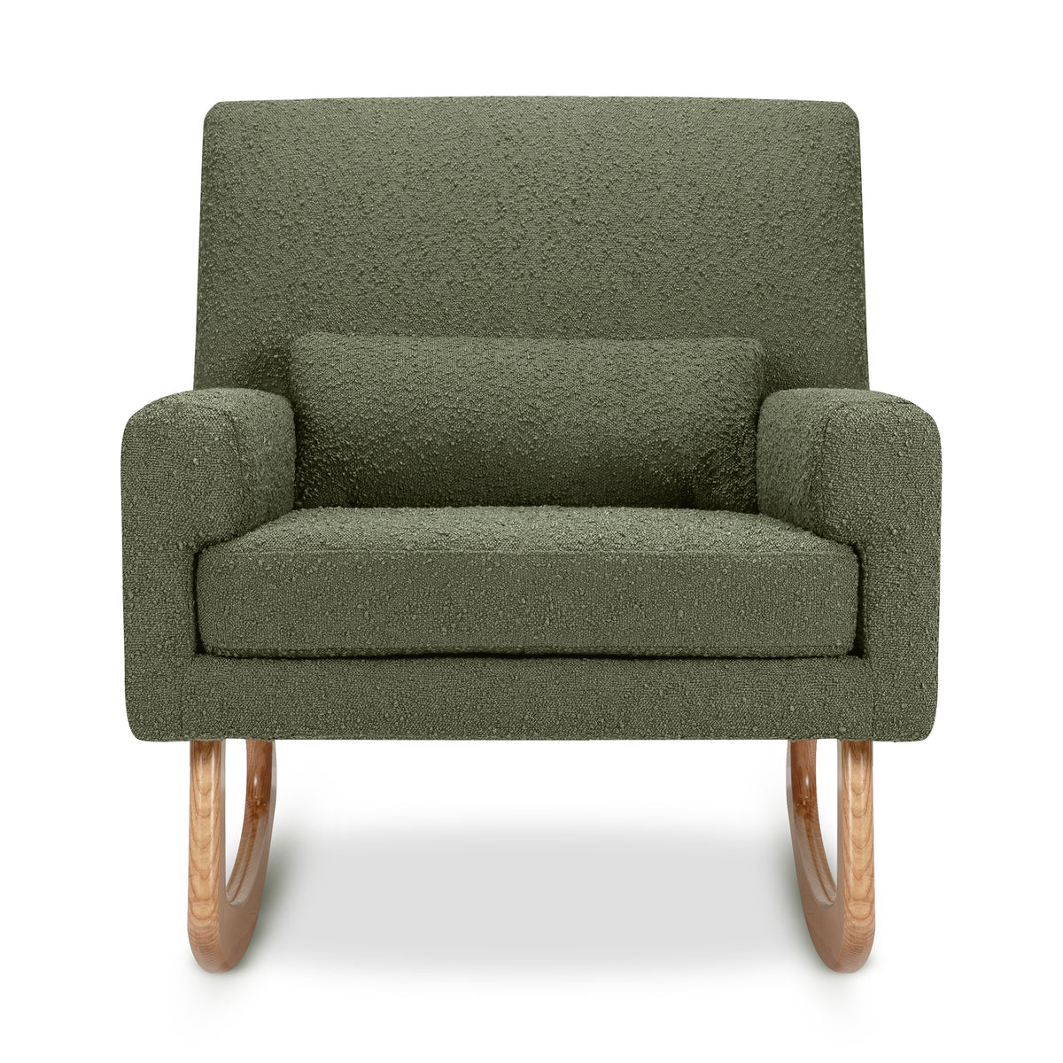 Sleepytime Rocker in Olive Boucle with Light Legs