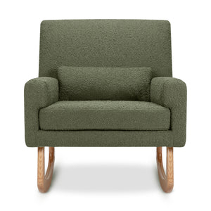 Sleepytime Rocker in Olive Boucle with Light Legs