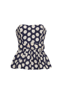 Tilda Top in Celeste Dot Navy