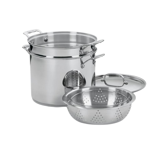 Chef's Classic® Stainless 12 Quart Pasta/Steamer 4-Piece Set in Stainless Steel