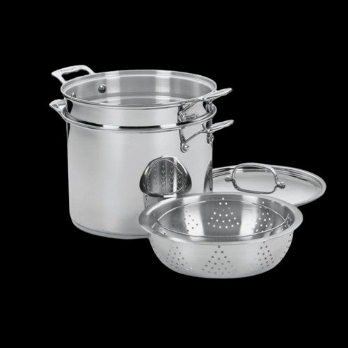 Chef's Classic® Stainless 12 Quart Pasta/Steamer 4-Piece Set in Stainless Steel
