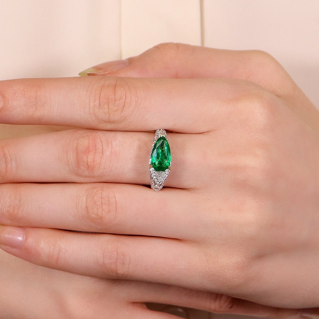 Xenia Emerald Ring - Jewelry - RUCHI New York