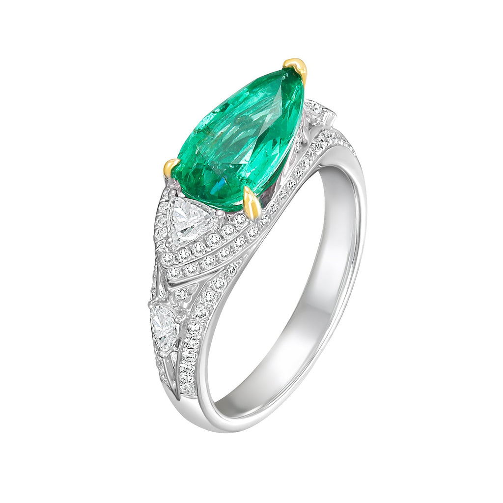 Xenia Emerald Ring - Jewelry - RUCHI New York