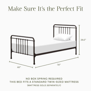 Winston Twin Bed in Vintage Gold