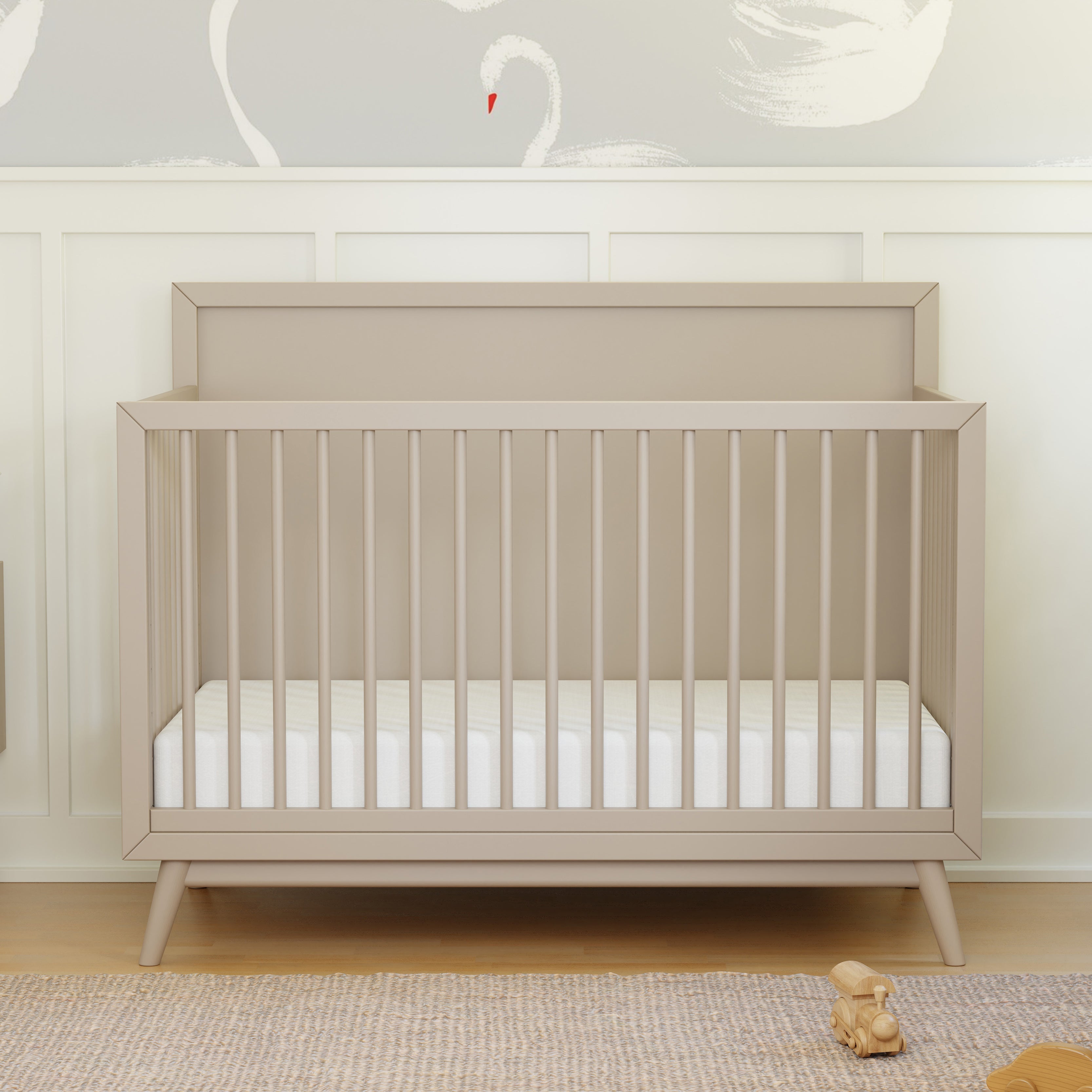 Palma 4-in-1 Convertible Crib with Toddler Bed Conversion Kit in Taupe