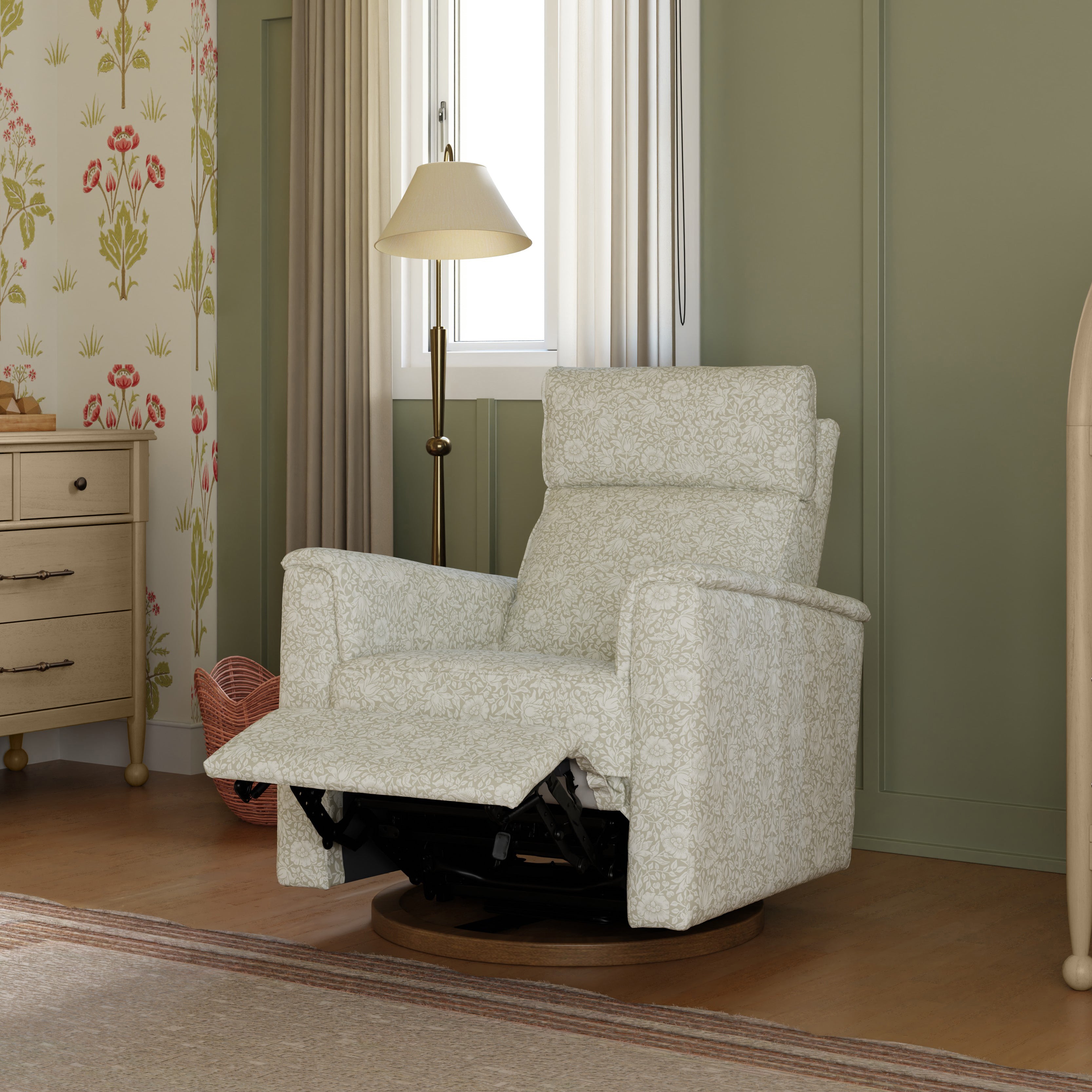 Morris & Co. x Namesake Willa Plus Power Glider Recliner with Power Headrest Mallow in Ash