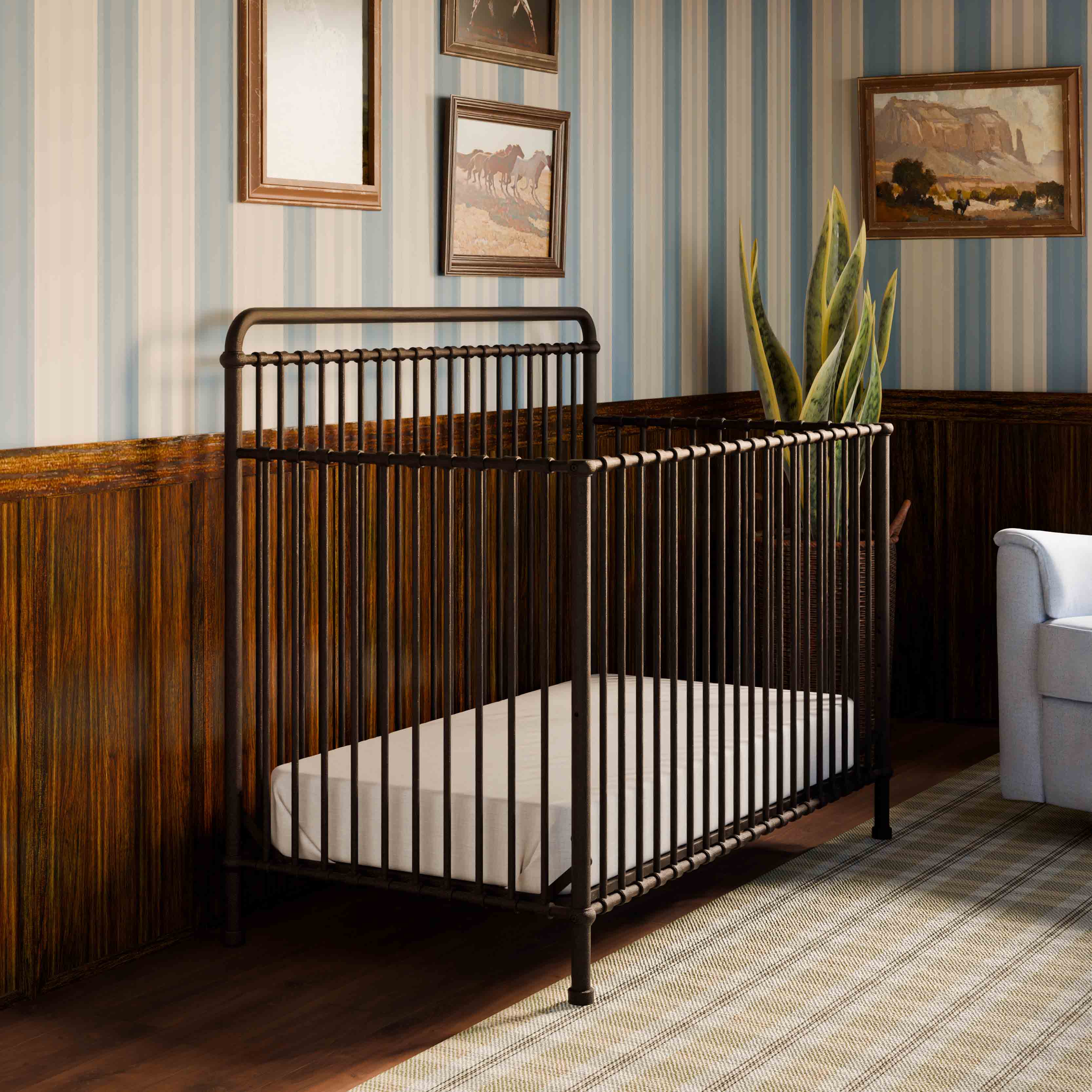 Winston 4-in-1 Convertible Crib in Vintage Iron | Over The Moon
