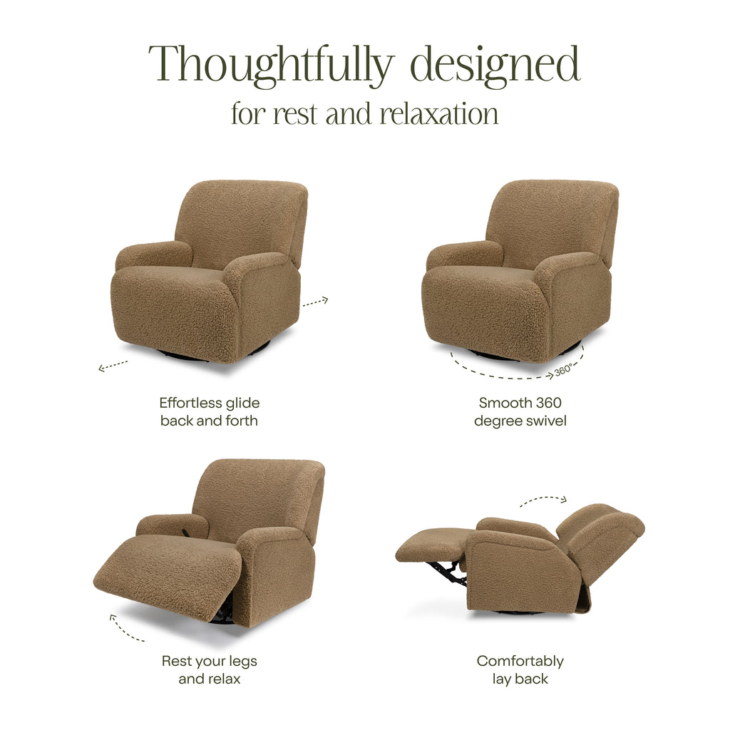 Winslow Extra Wide Recliner and Swivel Glider in Cortado Shearling
