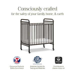 Abigail 3-in-1 Convertible Mini Crib in Vintage Iron