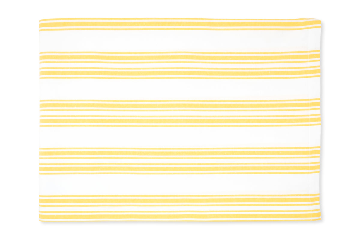 Yellow Stripe Cotton Tablecloth, Set of 2