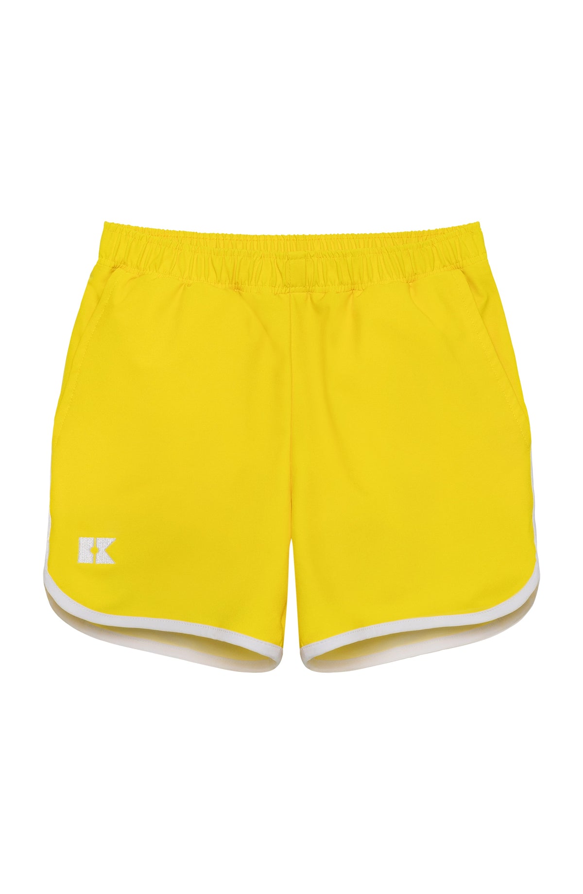 Retro Super Shorts in Yellow with White Piping
